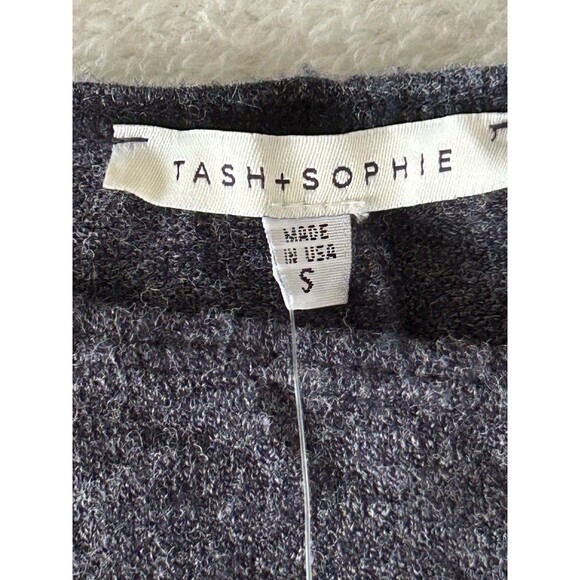 TASH & SOPHIE Sweater Dress Bell Sleeve Heather Gray Size Small Holiday Sexy - Picture 7 of 11